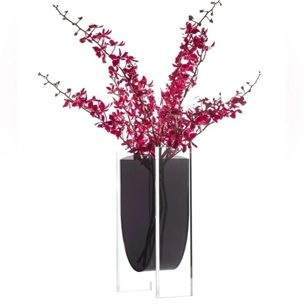 Tehila Collection clear and dark purple vase HARD TO FIND